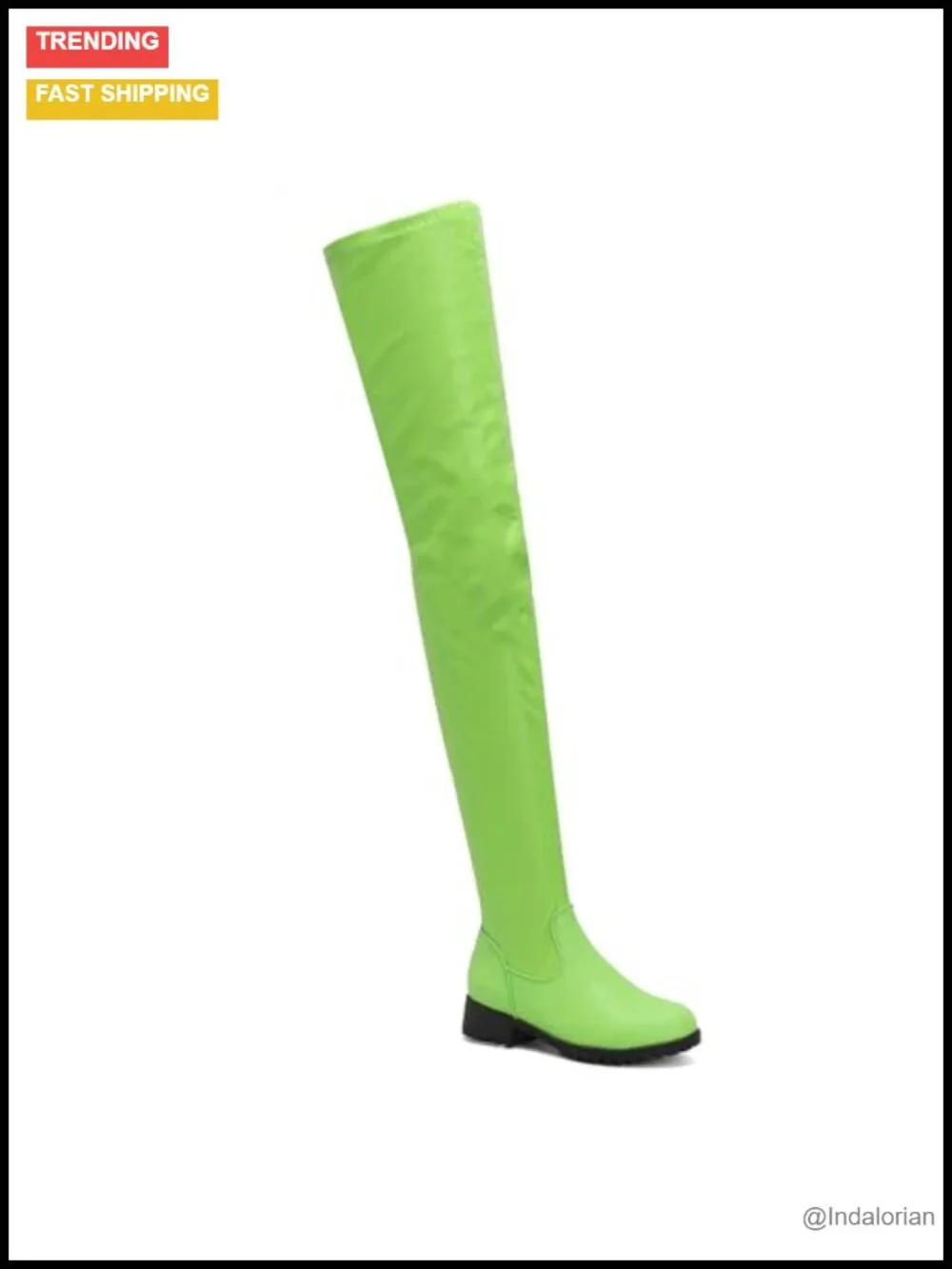 Thigh High Over the Knee Patent Leather Chunky Block Heel Boots with Side Zipper